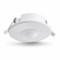 Détecteur de mouvement PIR encastré au plafond RZ038 360° °   Détecteur de présence 100-265 V CA pour couloir, cage d'escalier, éclairage commercial