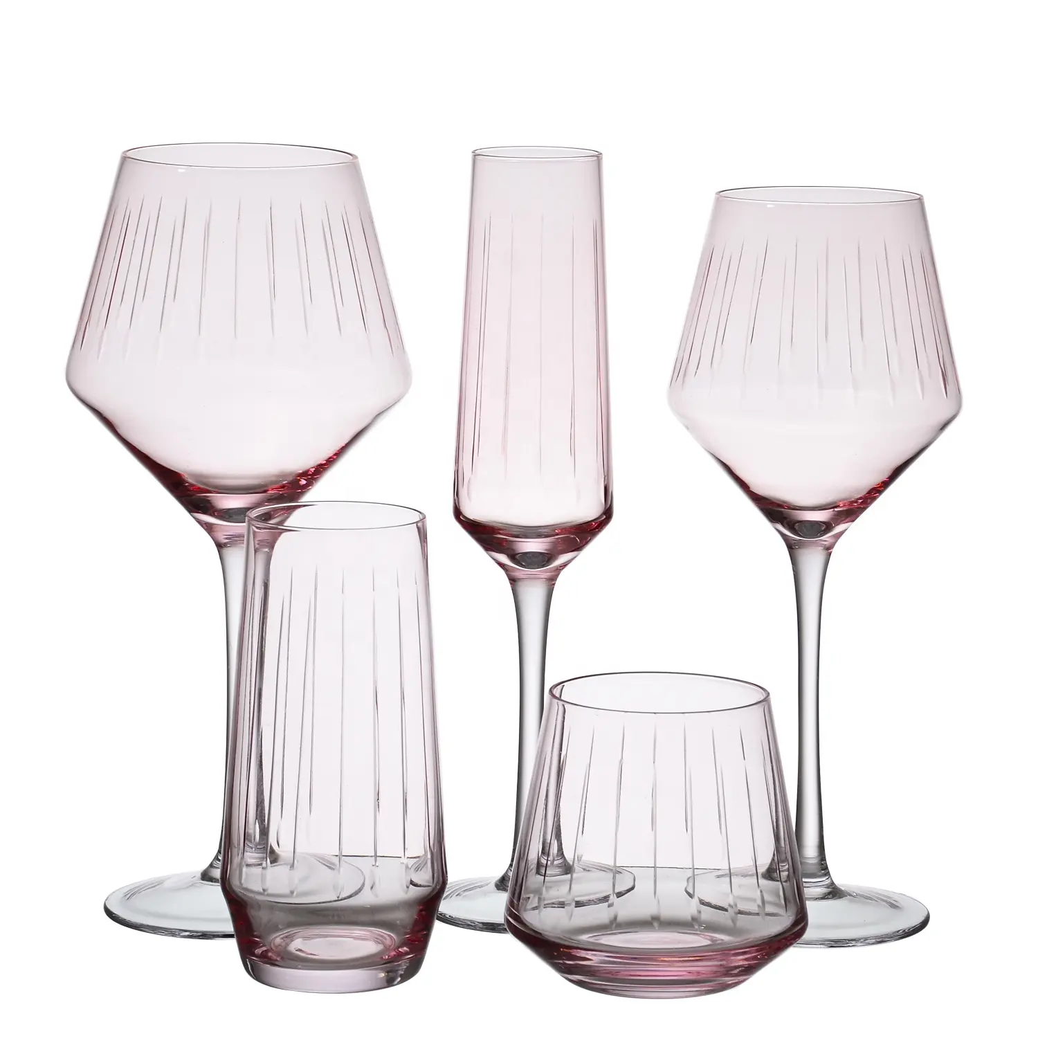 הגעה חדשה משקפיים יין אדום מותאם אישית להגדיר צבע זכוכית זכוכית יין גביש
