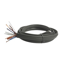 Kabel lift berpelindung datar 23AWG, kabel 8 Core bepergian Cat5 Cat6 untuk kamera CCTV