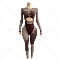 ELITES Robe mini en résille rayée pour femmes exotiques, Vente en gros, Tenue de danse sexy, Body Teddy Babydoll