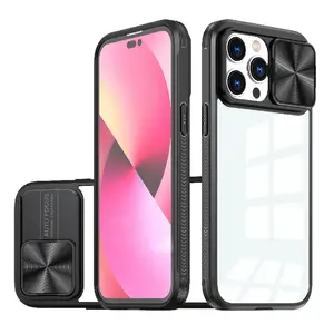 Dual Function Slide Camera Phone Case for iPhone 15 14 13 12 Pro Max 2-in-1 Hybrid Mobile Phone Case