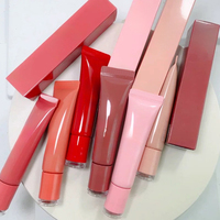 Cosmétiques, Huiles aromatisantes pour lèvres au peptide de chocolat végétalien, Pigment de couleur bonbon, Gloss à lèvres brun cerise, Marque privée