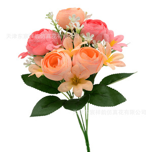 Bouquet de fleurs artificielles 30 cm, roses en soie, accessoires de décoration pour mariage et maison - Product Image 3