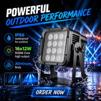 16x12W RGBW IP66 Lampu Par Persegi Die-Cast DMX512/RDM 15-40 °   Pencahayaan Panggung Lensa