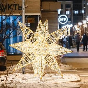 Christmas Star Lights Giant 3D LED Motif Sculpture for Shopping Mall Park Plaza and Holiday Display - Product Image 1