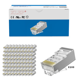 Conector Modular RJ45 chapado en oro 8P8C blindado Cat5e Cat6a Ethernet RJ45 conector transparente para redes de alta velocidad - Product Image 2