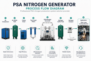 Generador de Nitrógeno por Adsorción por Oscilación de Presión (PSA) con 99.99% de Pureza para Corte de Láminas de Acero Inoxidable y Procesamiento de Acero Inoxidable - Product Image 2