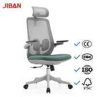 Chaise de bureau ergonomique en maille vert clair avec appui-tête et accoudoirs réglables, pivotante et inclinable, design moderne pour la maison, l'atelier, vente en gros