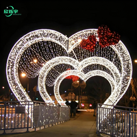 Décoration lumineuse LED extérieure commerciale en forme d'arche de cœur pour mariage, événement de la Saint-Valentin, centre commercial, spot photo