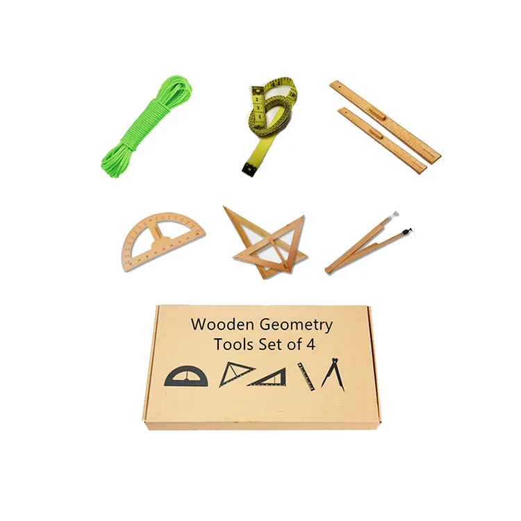 Professional Math Education Tool School Geometry Math Ruler Sets Plastic Teaching Ruler Set Wooden Mathematical Geometry Sets