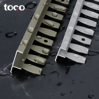 Profilé d'angle extérieur en aluminium TOCO flexible en forme de F pour carrelage, bordure de marche d'escalier, seuil de porte, nez de marche