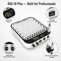 Collecteur de poussière d'ongles rechargeable 858-18 Plus avec plateau d'aspiration amovible, vente en gros OEM pour salons et e-commerce