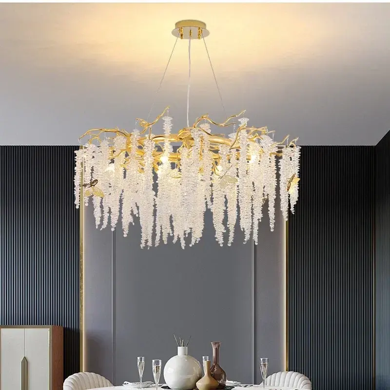 Modern Branch G9 Pendant Lights Gold Aluminium Lustre Suspend Dining Room Led Droplight Art Deco Indoor Lighting Lamp