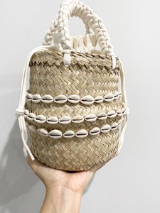 Célèbre sac à main en jonc de mer au Vietnam avec huîtres blanches meilleure vente 2023 sac pour dames - Product Image 3