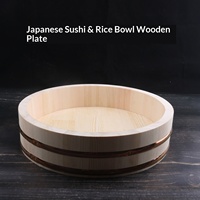 Grand plat de service japonais artisanal en pin, style Hangri, pour restaurants, sushis et bibimbap, usage commercial, épaissi et plaqué cuivre