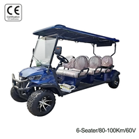Carrito de Golf Eléctrico Superior de 6 Plazas con Asientos Orientados hacia Adelante, Batería Coloidal Personalizada, Velocidad Máxima de 35 KM/H