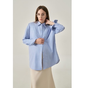 Nueva Camiseta Holgada Transpirable con Botones Decorativos, Manga Larga, Estilo Vietnamita, Cuello Redondo, Sólida, Minimalista, para Mujer - Product Image 5