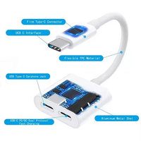 USB 3.1 Typ C 3,5mm Audio-Buchse Hilfs adapter DAC-Chip AUX Splitter-Ladekabel mit OTG-USB-C DC-Ausgangs adapter kabel