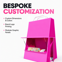 Kiosque pop-up extérieur personnalisé en forme de sac de courses, stand commercial de vente au détail pour marché, présentoir de magasin