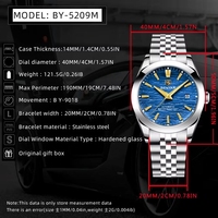 Montres-bracelets automatiques mécaniques de luxe pour hommes Benyar BY-5209 en stock, 1 pièce, logo personnalisé, 50 pièces, fabricant OEM ODM