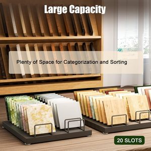 Lukar Xách Tay Countertop Hiển Thị Giá 20 Khe Cắm Nhỏ Gốm Gạch Hội Đồng Quản Trị Chủ Phong Cách Hiện Đại Kim Loại Sàn Mẫu Giá Hiển Thị - Product Image 4