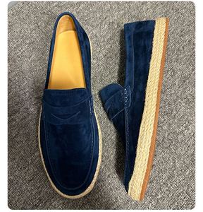 Mocassins Penny pour Hommes en Daim Taupe Faits Main, Décontractés, à Enfiler, avec Boucle, Tige en Cuir Véritable, Confortables, Semelle Intermédiaire en Caoutchouc Antidérapante 3D - Product Image 6