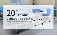 Table et chaise de salle de classe de mobilier scolaire avec bureau incurvé et chaise simples de Hpl pour des étudiants