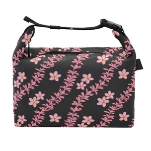 Sacs isothermes pliables à bandoulière Aloha en nylon durable, motif Puakenikeni rose Hawaï, à ouverture large, pour boîtes à lunch - Product Image 1