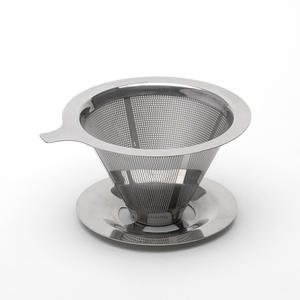 Coador de Café Reutilizável de Aço Inoxidável Pour Over Cone com Malha de Camada Dupla 304 Filtro de Chá Funil de Separação Prata Filtro Cônico - Product Image 2