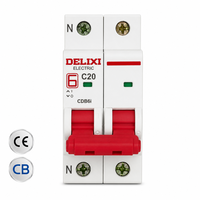 Disjoncteur miniature DELIXI CDB6i MCB 2P C20 6kA 10kA 230V Protection contre les surcharges et les courts-circuits Norme IEC En stock