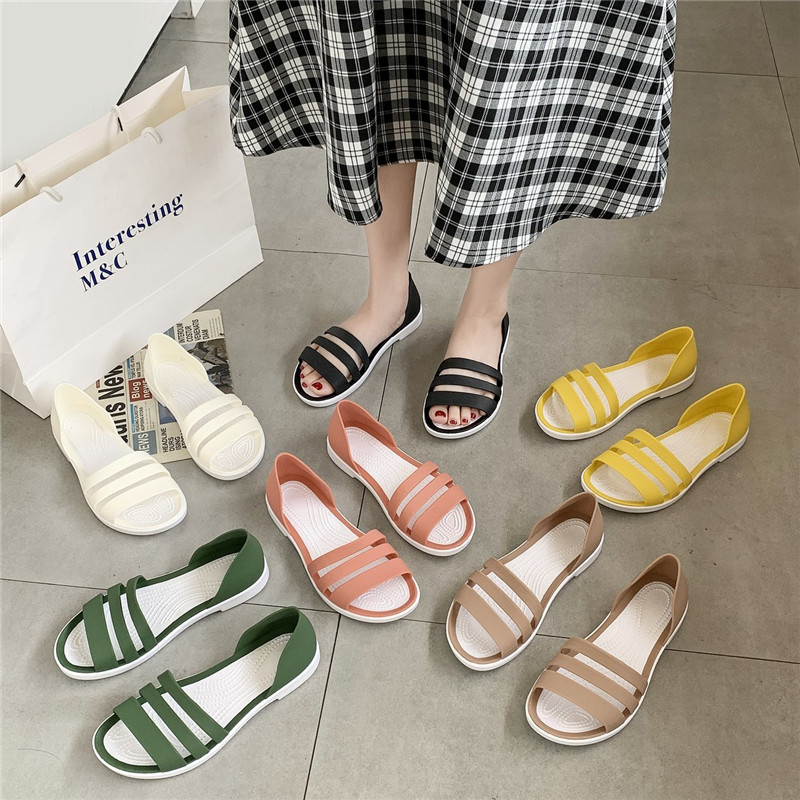 Korean Single Shoes Large Size Roman Beach Flat Women Casual Sandals Shoe Wholesale