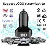 Untuk Pengisi Daya Ponsel IBD Travel Mobile 30W Adaptor Pengisian Cepat 3 Port (Qc 3.0 2 Port Usb Usb c C) Pengisi Daya Mobil Pd Earpho