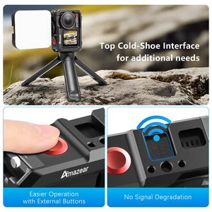 กรอบโลหะ Amazear สำหรับ DJI Osmo Action 3/4/5 Pro  โครงป้องกันอะลูมิเนียมอัลลอยด์  พร้อมฐาน Cold Shoe และเกลียวขนาด 1/4 - Product Image 5