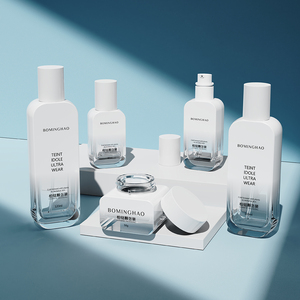 New bán buôn Orange vuông chăm sóc da rỗng phẳng mỹ phẩm bao bì Set với vít cap sử dụng cho chăm sóc da kem - Product Image 6