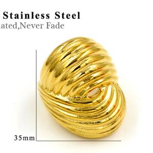 Anillos de Acero Inoxidable para Hombre al por Mayor, Anillos Gruesos Chapados en Oro de 18K PVD, Joyería de Diseño para Hombre y Mujer - Product Image 5