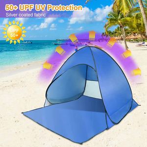 Blue UPF50+ Anti-UV Sun <b>Shelter</b> Kids Toddle <b>Pop</b> <b>up</b> Beach Tent for 2-3 Person With Storage Bag - Product Image 3