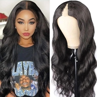 Vente en gros Hd Transparent Full Lace Front Wig Perruques de cheveux humains brésiliens bruts, V Part 360 Lace Frontal Perruques de cheveux humains Tag