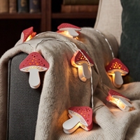 Guirlande lumineuse LED N-CONCEPT 1,35 m à piles pour intérieur, style champignon, Pâques/Printemps, 2700K blanc chaud doux, IP20