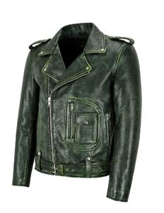 Blazer de Cuero Verde 100% Genuino Personalizado para Hombre, Corte Entallado, Marca Privada OEM/ODM, Estilo Moderno y Lujoso - Product Image 2