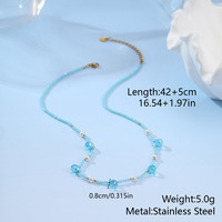 Collier délicat perlé Novirassine, vente en gros, perles et cristaux, breloques, bijoux d'été bohèmes pour la plage, articles de bijouterie de créateur