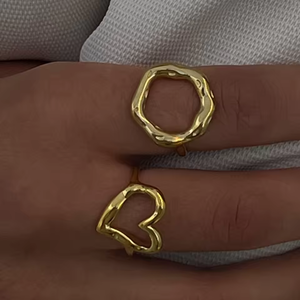 J & D da donna in acciaio inossidabile placcato oro 18K linea minimalista anello impilabile cavo fidanzamento festa anniversario gioielli - Product Image 6