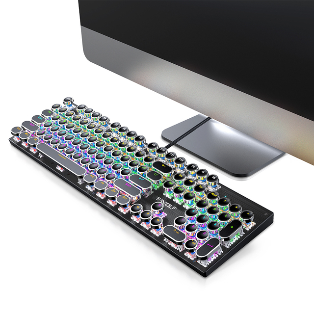 New Gadgets 2022 T12 Mechanical Keyboard 104 Keys Backlit USB Glowing RGB Clavier Gaming Mechanical Keyboard