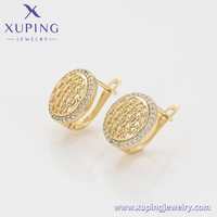 X001041284 XUPING boucles d'oreilles cercle en filigrane de luxe cuivre environnemental plaqué or 14 carats avec série Simple CZ pour la mode féminine