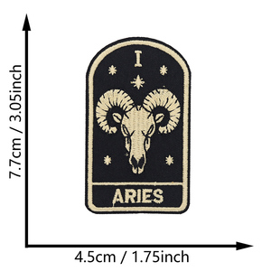 Toppe Ricamate Personalizzate Vintage con Carte dei <span class=keywords><strong>Tarocchi</strong></span> e Dodici Segni Zodiacali per Giacche in Denim e Zaini - Product Image 4
