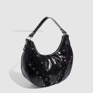 Sac à main d'été haut de gamme pour femme, tendance transfrontalière, texture croissant, fermeture éclair, rivets, sac à bandoulière sous le bras pour femme Tanjing - Product Image 2