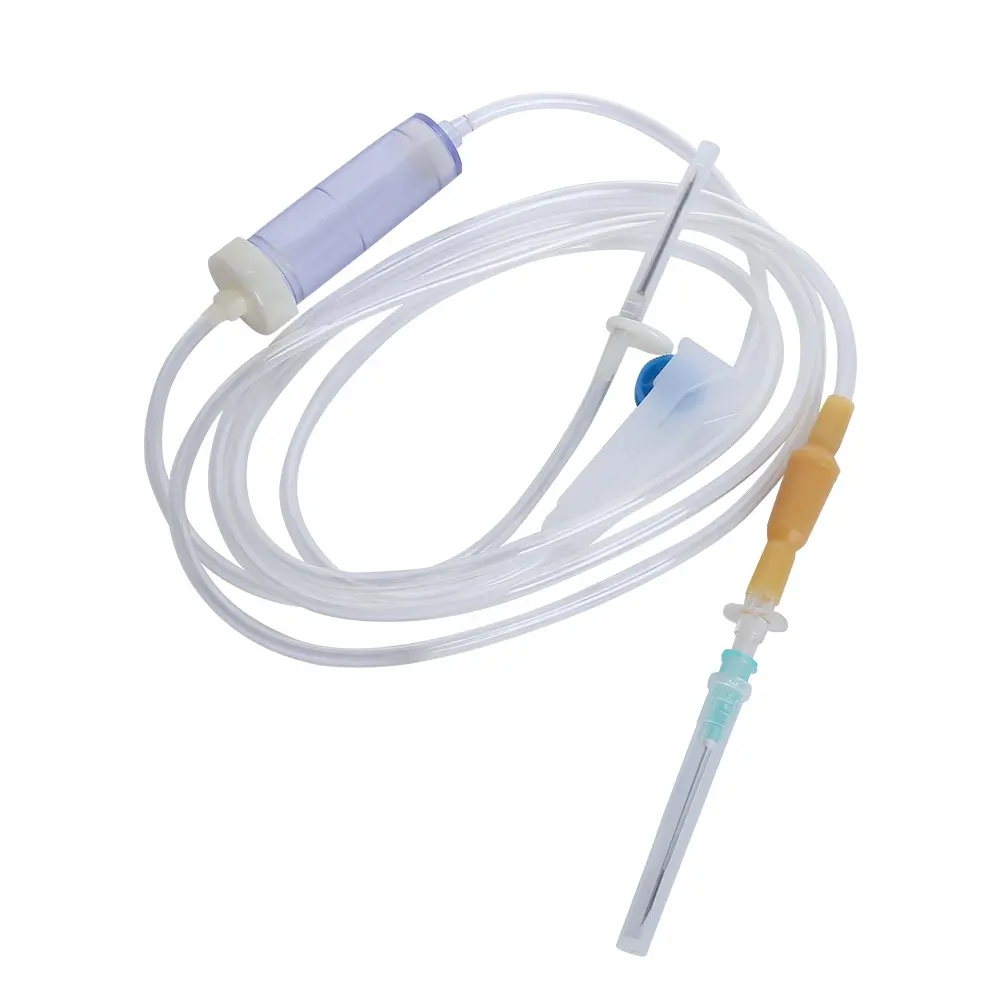 Medical Disposable IV Giving Infusion Drip Set With PVC Tubing