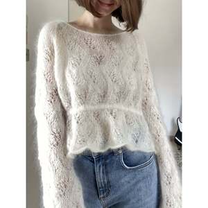 เสื้อสเวตเตอร์โอเพ่นเวิร์คสีเบจ S เสื้อถักสำหรับผู้หญิง - Product Image 2