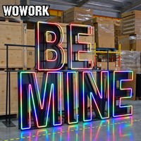 2026 WOWORK Lettres lumineuses géantes en métal « Big Love » personnalisées pour décorations de mariage et événements festifs