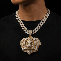 Nuevo Colgante de León con Corona de Plata 925 y Moissanita VVS, Diseño OEM/ODM, Personalizado para Hombres, Ideal para Raperos y Actuaciones en Clubes