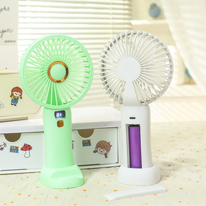 พัดลมมือถือแบบพกพาพร้อมจอแสดงผลดิจิตอล 5W มอเตอร์ดีซีแบบชาร์จไฟผ่าน USB ใช้งานแบบแฮนด์ฟรี ใช้งานได้นาน 8 ชั่วโมง - Product Image 4